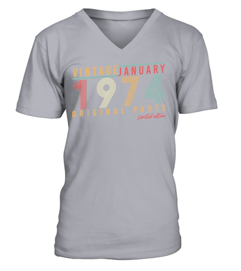 Vintage January 1974 Original V-Neck T-shirt