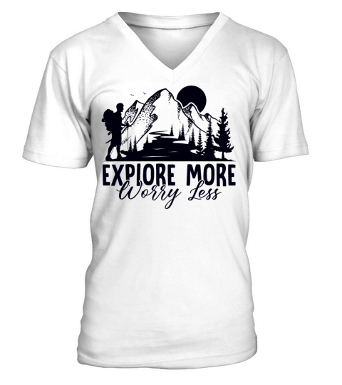 Vintage Mountains Climber Hiker V-Neck T-shirt