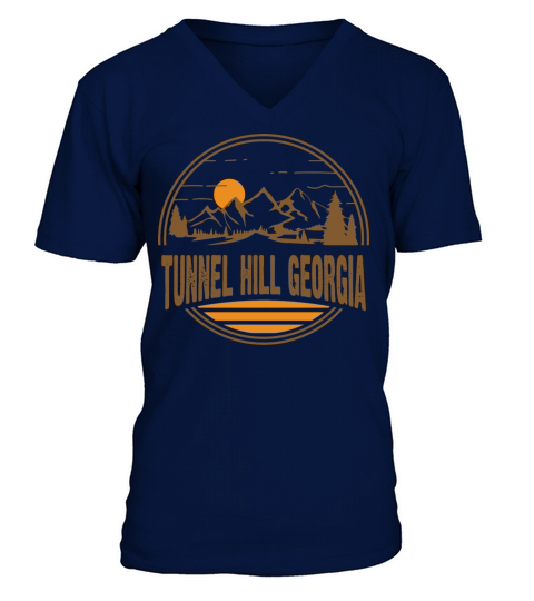 Vintage Tunnel Hill Georgia Mountain Hiking Souven V-Neck T-shirt