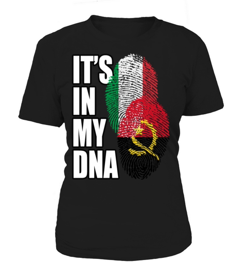 Angolan And Italian Mix Heritage DNA Flag Women's T-Shirt
