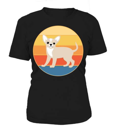 Cute Chihuahua Dog Breed Vintage Retro Sunset Women's T-Shirt