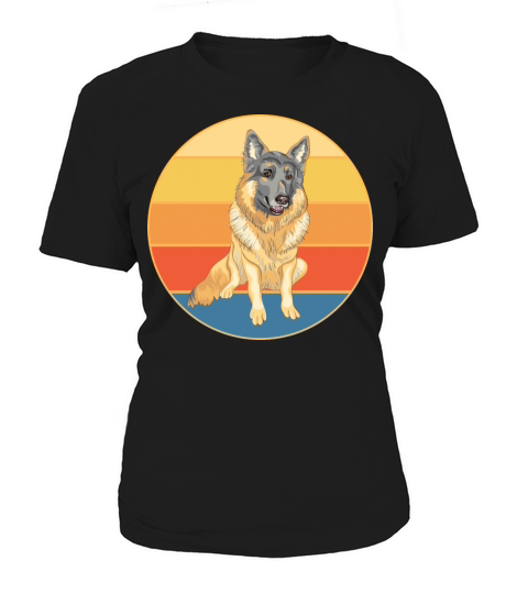German Shepherd Dog Breed Vintage Retro Sunset Women's T-Shirt