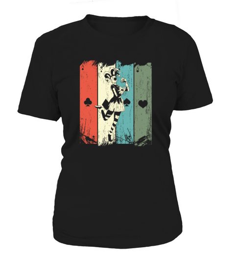 Vintage Casino Blackjack Gambling Clown Poker Card Women's T-Shirt