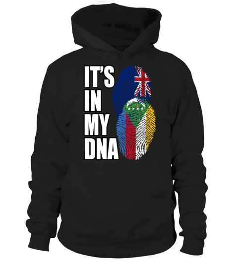 Comoran And New Zealand Mix Heritage DNA Flag Hoodie Unisex