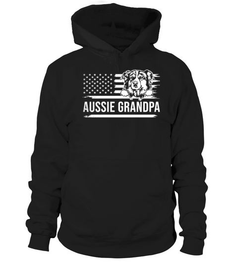 Cute AUSSIE dog vintage america flag art grandpa Hoodie Unisex