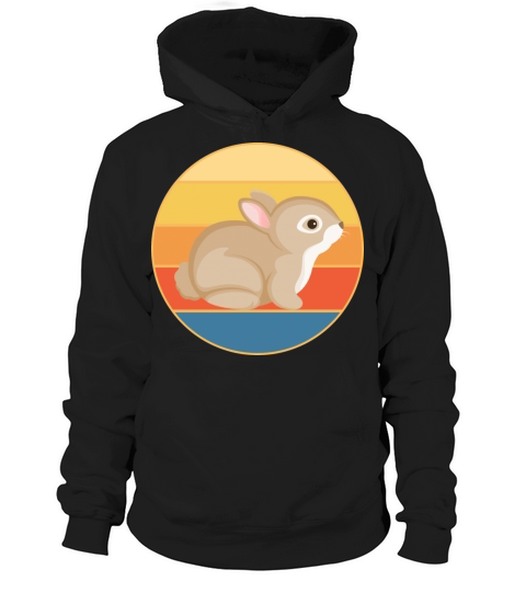 Cute Rabbit Bunny Retro Sunset Vintage Animal Pet Hoodie Unisex