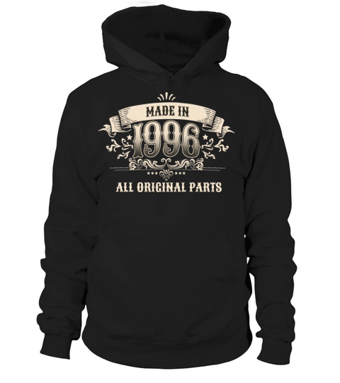 Retro Vintage Birthday Made 1996 Original Parts Hoodie Unisex