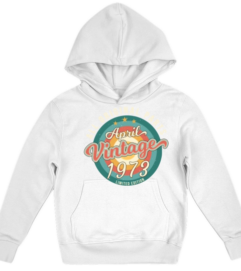 1973 April Vintage Kids Hoodie