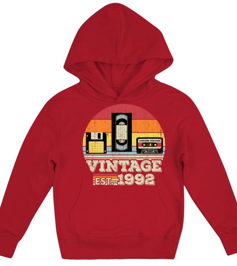 31 Year Old Vintage 1992 31st Birthday Gift Kids Hoodie