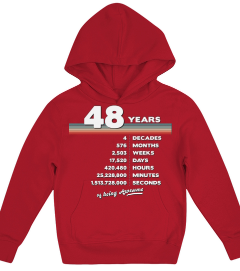 48th Birthday Vintage 48 Years Old Retro 576 Kids Hoodie