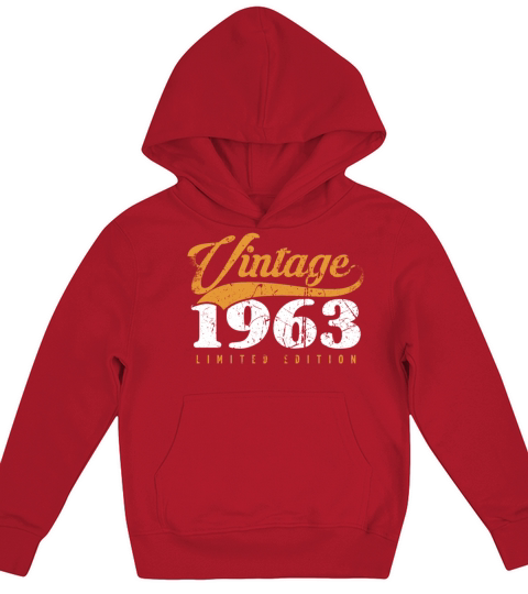 60 Years Vintage 1963 Retro 60th Birthday Kids Hoodie