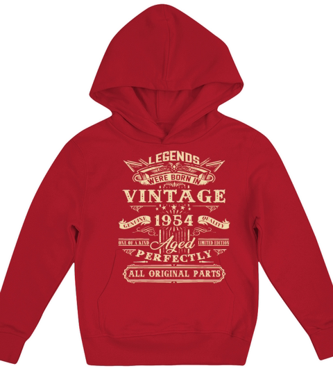 68th Birthday Gift For Legends Born 1954 68 Yrs Ol Kids Hoodie