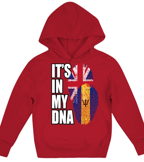 Barbadian And British Mix Heritage DNA Flag Kids Hoodie