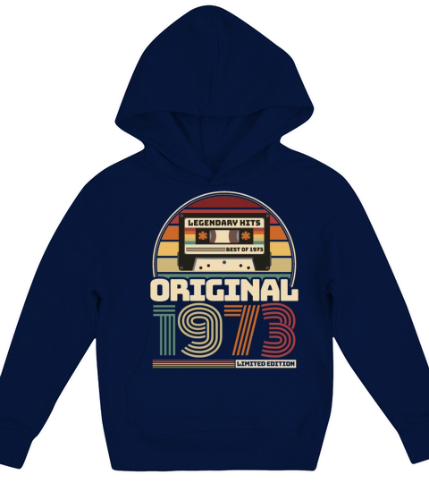 Beautiful Retro Vintage tape birthday 1973 Kids Hoodie