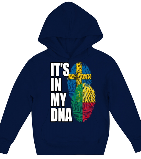 Beninese And Swedish Mix Heritage DNA Flag Kids Hoodie