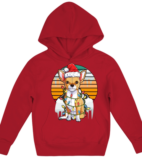 Chihuahua Santa Christmas Tree Lights Xmas Boys Do Kids Hoodie