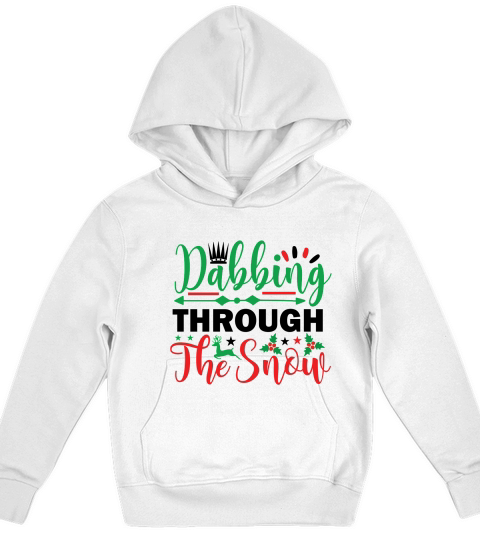 Dabbing Through the Snow Christmas Shirt Kids Hoodie