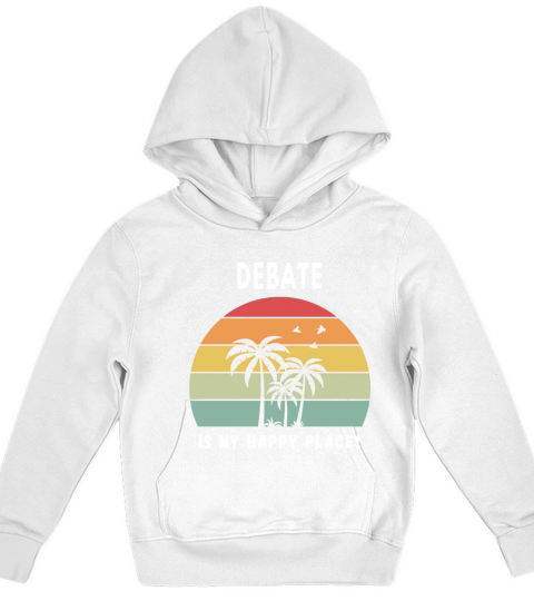 Debate Is My Happy Place Vintage Retro Sunset Kids Hoodie