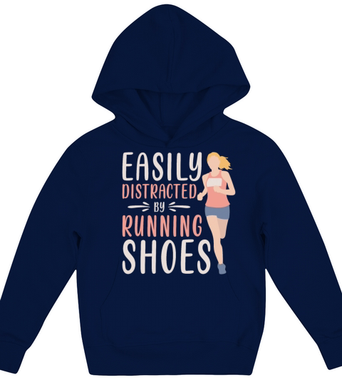 Easily Distracted By Running Shoes - Ironic Kids Hoodie