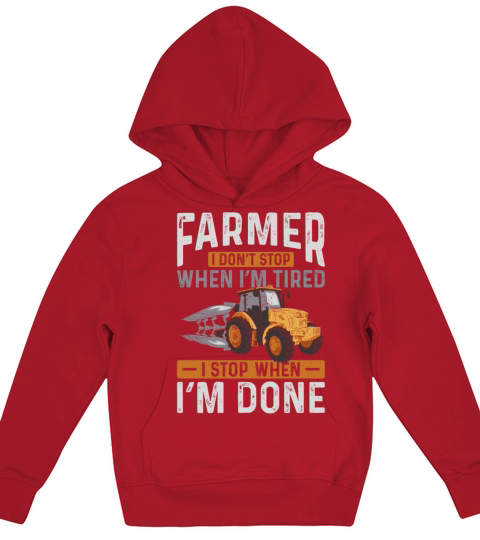 Farming Farmer Vintage Tractor Kids Hoodie