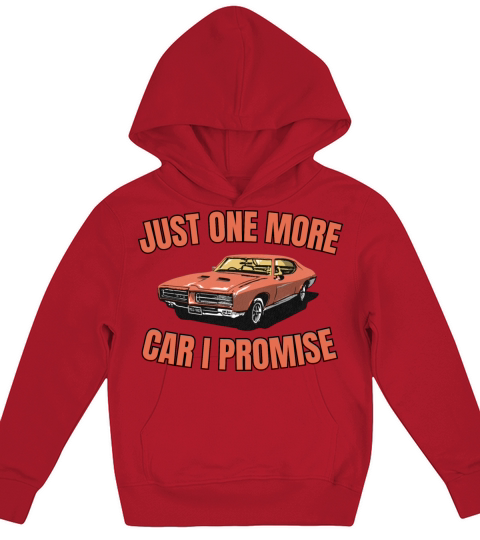 Funny Retro Vintage Just One More Car I Promise Kids Hoodie
