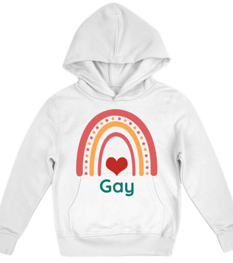 Gay Vintage Boho Rainbow Kids Hoodie