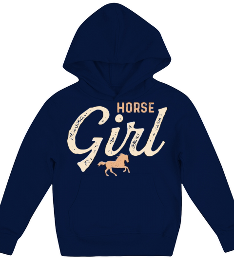 Horse Girl Vintage Cute Horseback Racing Horses Lo Kids Hoodie