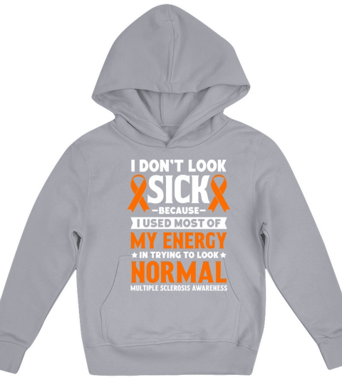Multiple Sclerosis Awareness Orange Ribbon Look Kids Hoodie