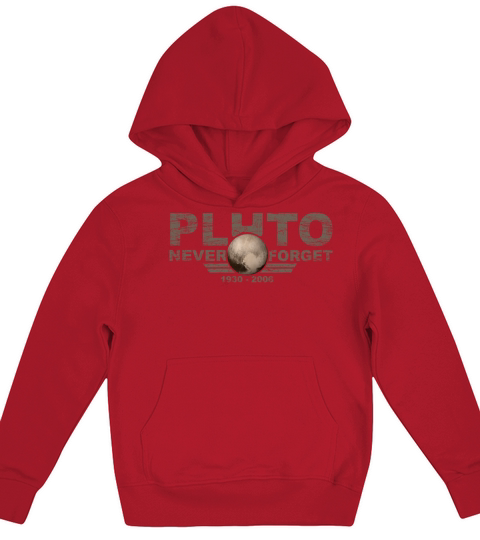 Never Forget Pluto Design Retro Style Funny Space Kids Hoodie