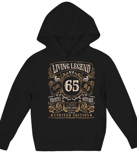 Retro Vintage Birth Whiskey Age 65 Years Old Kids Hoodie