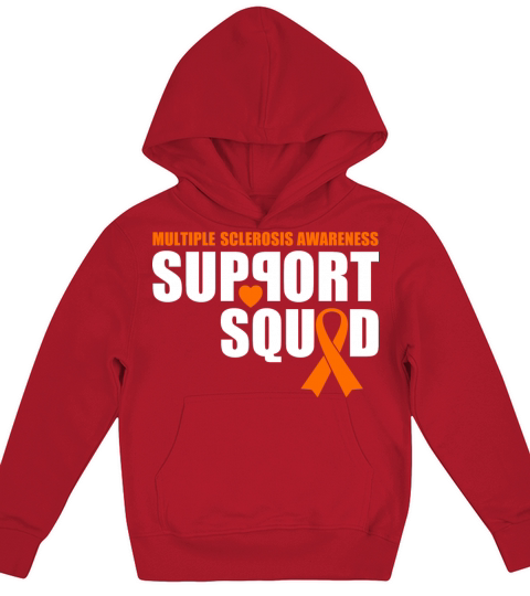 Support Squad Multiple Sclerosis Awareness Orange Kids Hoodie