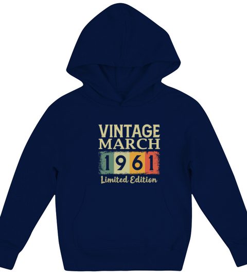 Vintage 60th Birthday March 1961 Sports Gift Kids Hoodie