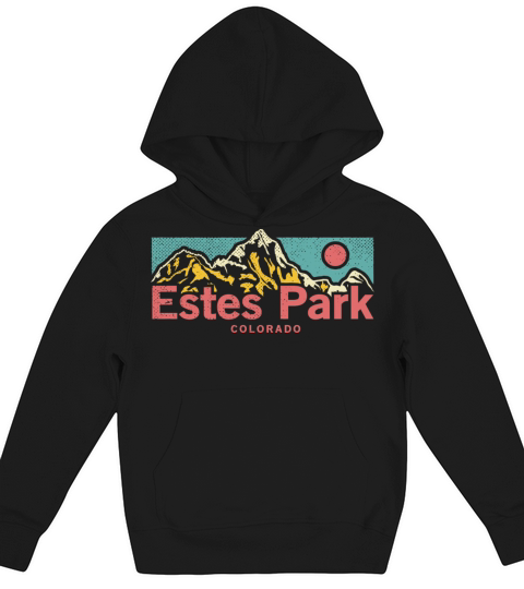 Vintage Estes Park Colorado Outdoor Graphic Kids Hoodie