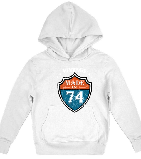 Vintage Made In 74 1974 Birthday Gift Kids Hoodie