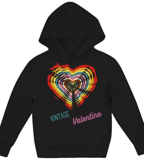 Vintage valentine day heart 739 Kids Hoodie