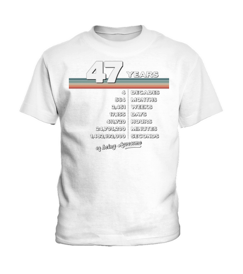 47th Birthday Vintage 47 Years Old Retro 564 Kids T-Shirt