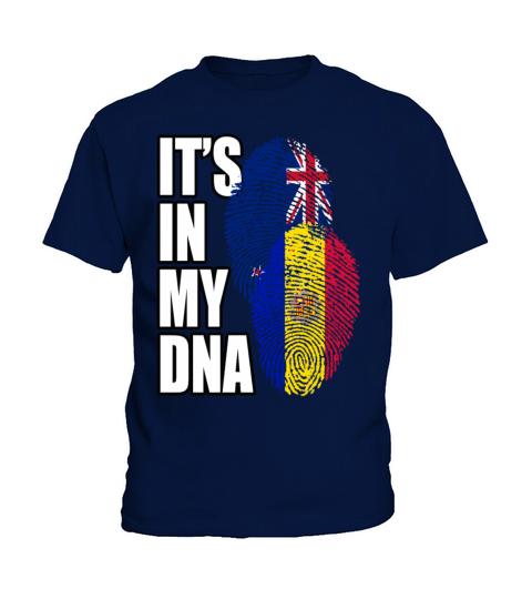 Andorran And New Zealand Mix Heritage DNA Flag Kids T-Shirt