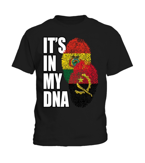 Angolan And Bolivian Mix Heritage DNA Flag Kids T-Shirt