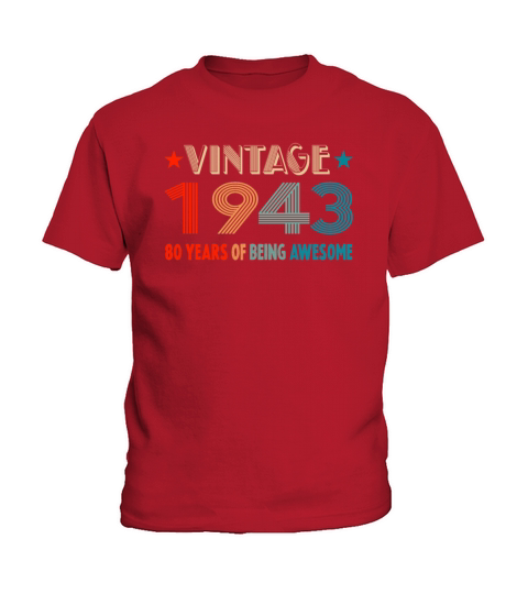 Classic Vintage 1943 - 80 Years Old Birthday Kids T-Shirt