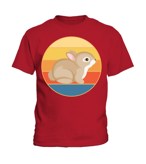 Cute Rabbit Bunny Retro Sunset Vintage Animal Pet Kids T-Shirt
