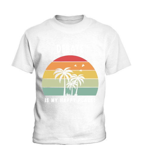 Debate Is My Happy Place Vintage Retro Sunset Kids T-Shirt