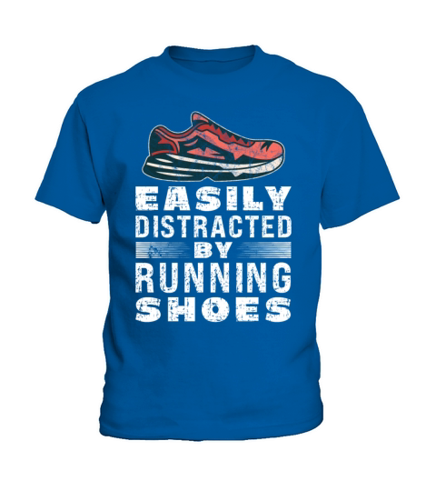 Easily Distracted By Running Shoes - Ironic Kids T-Shirt