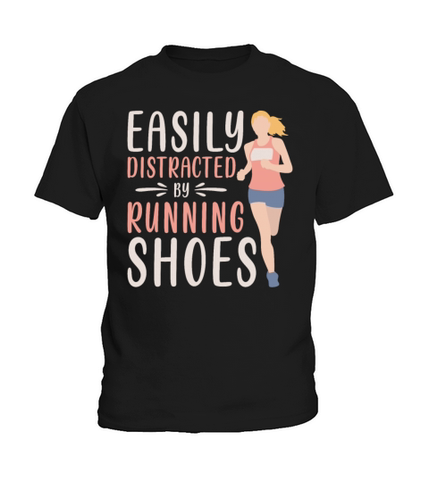 Easily Distracted By Running Shoes - Ironic Kids T-Shirt