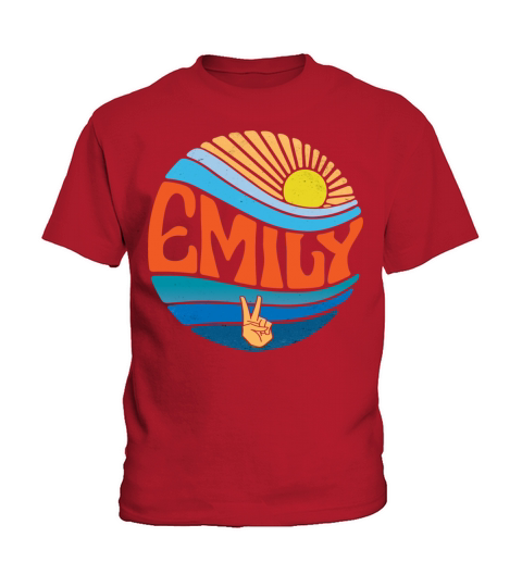 Emily Shirt Vintage Sunset Emily Groovy Tie Dye Kids T-Shirt