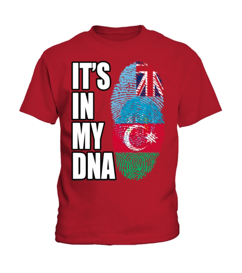 Fijian And Azerbaijani Mix Heritage DNA Flag Kids T-Shirt