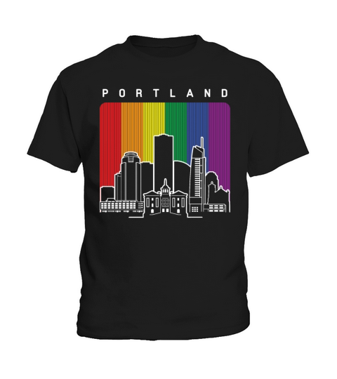 Portland Oregon Rainbow Flag LGBT Pride Kids T-Shirt