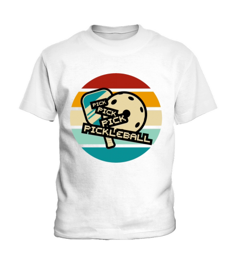 Retro Vintage Pickleball Paddle Pickleball Player Kids T-Shirt