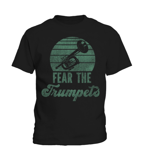 Trumpet Player Vintage Retro Fear Kids T-Shirt