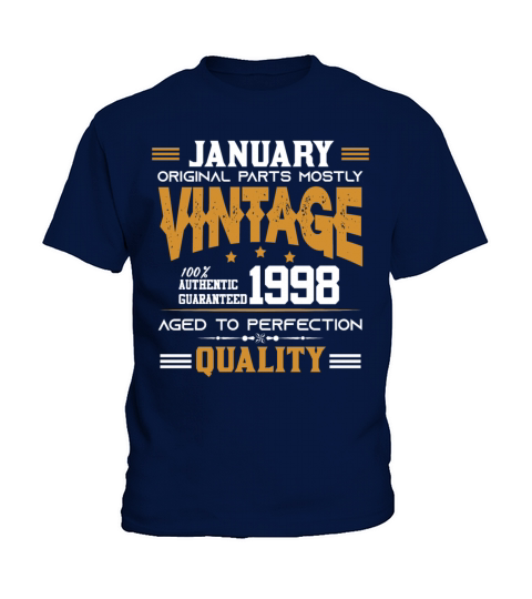 Vintage Aged To Perfection January 1998 Kids T-Shirt
