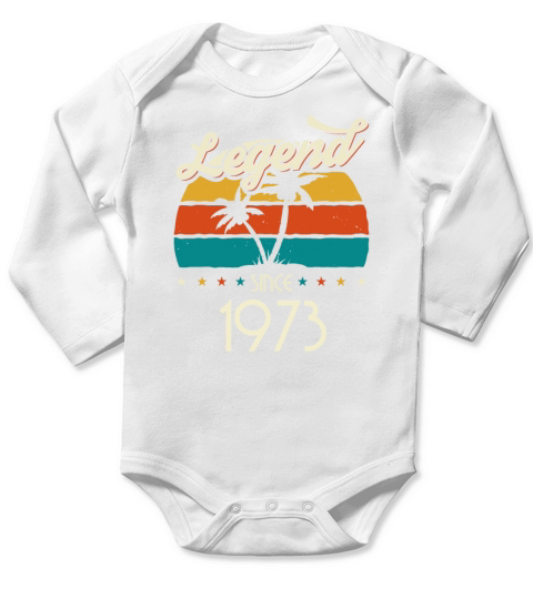1973 Vintage born in Retro age Birthday gift idea Long Sleeve Baby One-Piece